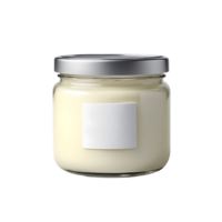 Cream jar with lid mockup isolated. Organic cosmetics for skin care. Advertising cosmetics and environmentally friendly products. png