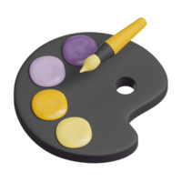 3d palette and brush education icon png