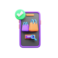 Shopping and Retails 3d Illustration Icon png