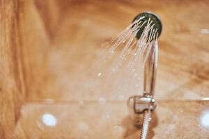 Showerhead in bathroom. photo