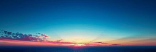Serene Ocean Sunset Panorama with Radiant Sky photo