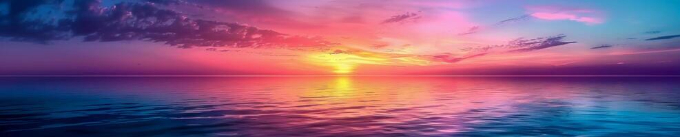 Majestic Ocean Sunset with Vivid Purple and Pink Hues photo