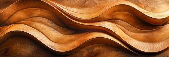 Abstract Wooden Waves with Warm Tones and Curves photo