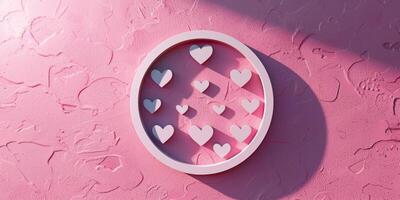 Pink Heart-Shaped Shadows in Circle - Conceptual Love Theme photo