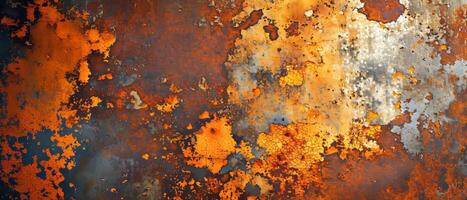 The image is a close up of a rusty surface with a lot of holes and scratches photo