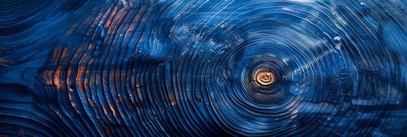 Mystical Blue Tree Rings Texture in Dark Tones photo