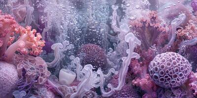 Enchanting Underwater Seascape with Coral and Jellyfish photo