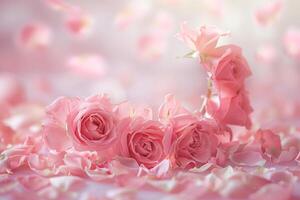 Soft Pink Roses Delicacy - Elegant Floral Background photo