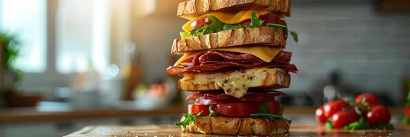 Gourmet Super Sandwich - Culinary Delight in a Bite photo