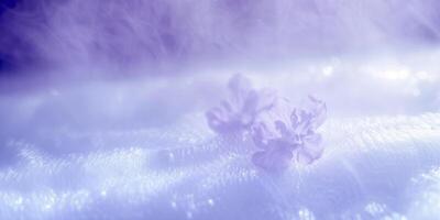 Dreamy Purple Haze Flowers Floating in Mystical Fog photo