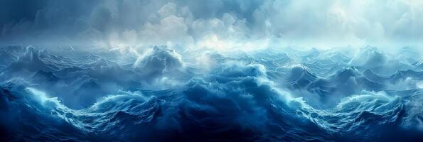 Majestic Ocean Waves Under Stormy Skies photo