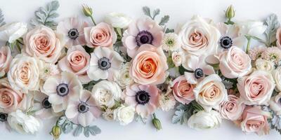 Pastel Floral Array with Roses and Anemones for Elegant Decor photo