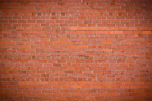 Old red brick wall background, wide panorama of masonry 3 photo