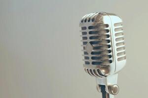 Microphone condenser with retro design on white background photo