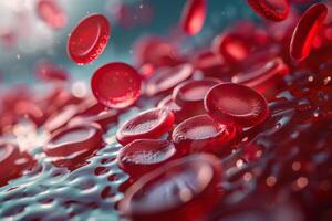 3d render red blood cells - science and medical concept. photo