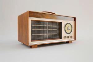 retro diseño radio en blanco antecedentes foto