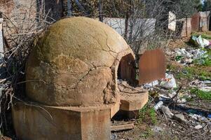 Cypriot outdoor wood stove on the street 2 photo