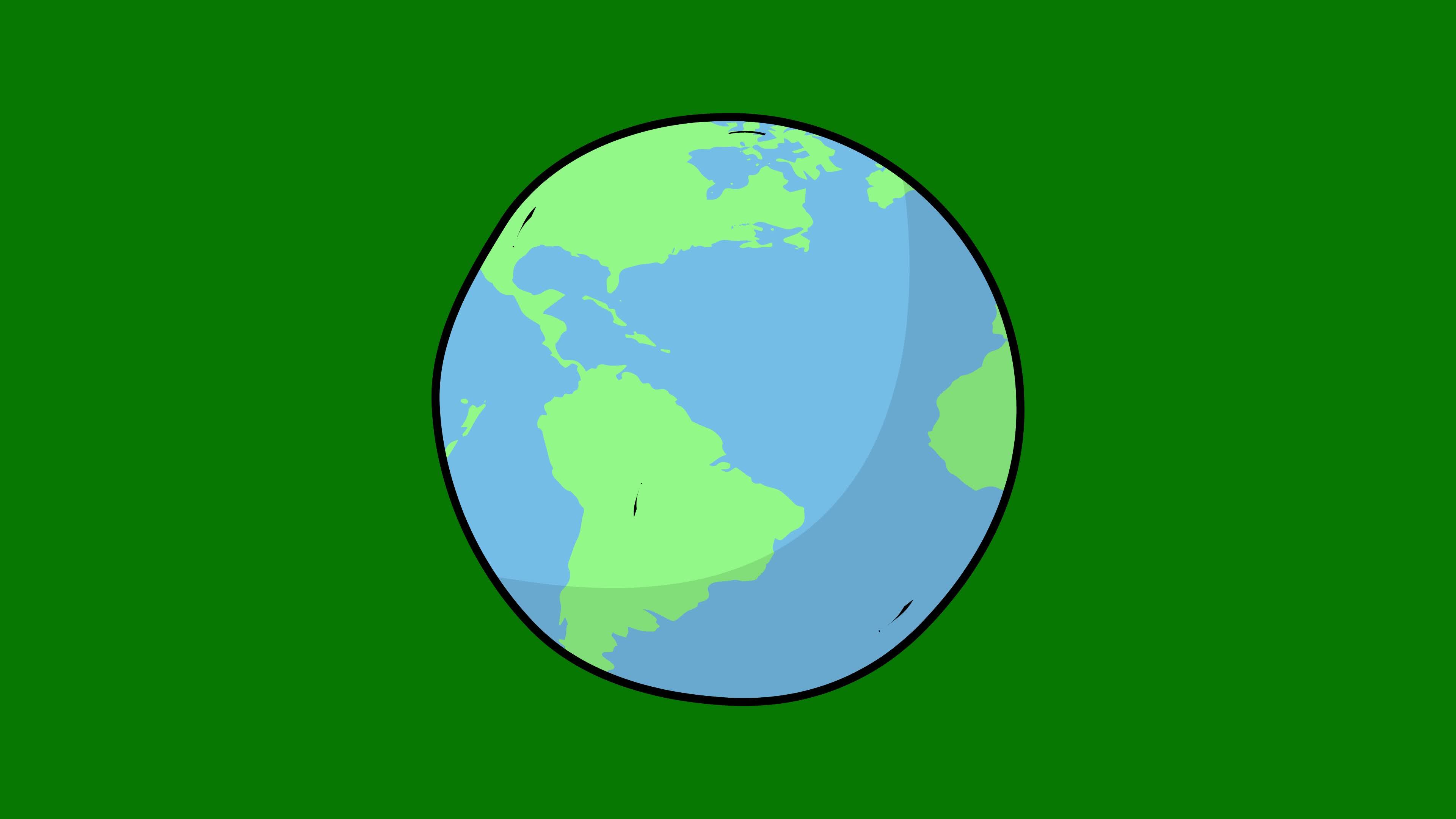 2d cartoon style earth spinning animation, hand drawn planet earth ...