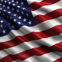 Closeup shot of the waving flag of the united state photo