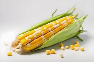 Corn collection isolated on white free images photo