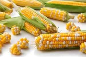 Corn collection isolated on white free images photo