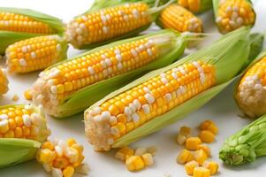 Corn collection isolated on white free images photo