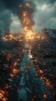 Apocalyptic Inferno. A Glimpse into Fiery Desolation photo