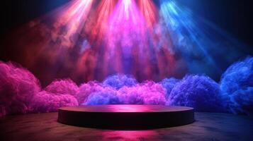 Mystical Stage Illuminated by Ethereal Lights photo