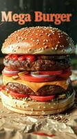 Gourmet Mega Burger. A Symphony of Flavor and Texture photo