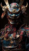 místico samurai armadura desplegado en intrincado detalle foto