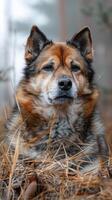 Whiskered Sentinel. A Feline Amidst the Autumn Whisper photo