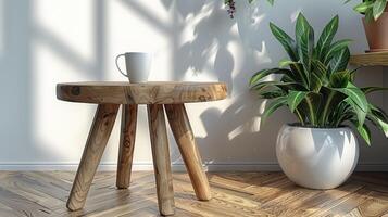 Mañana serenidad. un taza de café en medio de de la naturaleza belleza foto