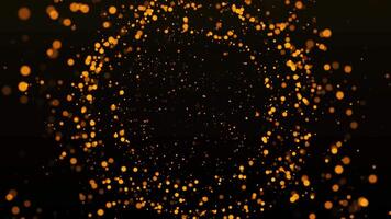 Gold particle backgrounds with golden particle light falling loop video