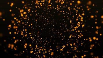 Gold particle backgrounds with golden particle light falling loop video