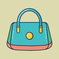 Lady Beautiful Purse or Bag illustration. Beauty fashion objects icon concept. New arrival women evening event purse design. vector