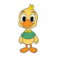 Cute duck cartoon illustration vector