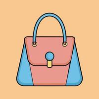 dama hermosa bolso o bolso ilustración. belleza Moda objetos icono concepto. nuevo llegada mujer noche evento bolso diseño. vector