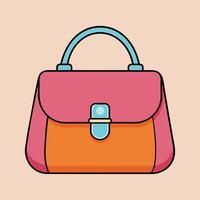 Lady Beautiful Purse or Bag illustration. Beauty fashion objects icon concept. New arrival women evening event purse design. vector