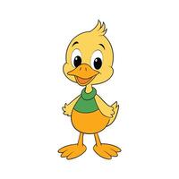 Cute duck cartoon illustration vector