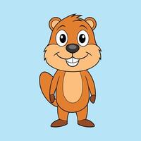 cute beaver cartoon art beaver cartoon illustration animal cartoon design vector