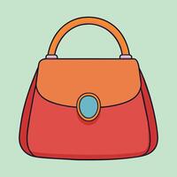 Lady Beautiful Purse or Bag illustration. Beauty fashion objects icon concept. New arrival women evening event purse design. vector