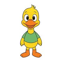 Cute duck cartoon illustration vector