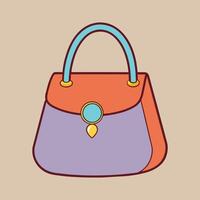 Lady Beautiful Purse or Bag illustration. Beauty fashion objects icon concept. New arrival women evening event purse design. vector