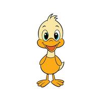 Cute duck cartoon illustration vector