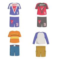 Set of kid's or boy clothes. editable , you can mix and match it vector