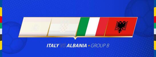 Italy - Albania football match illustration in group B. vector