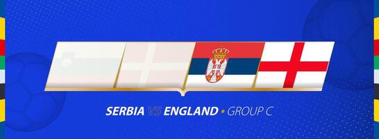 Serbia - England football match illustration in group C. vector