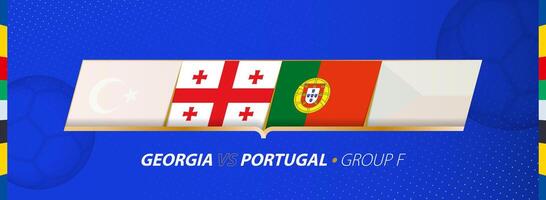 Georgia - Portugal fútbol americano partido ilustración en grupo F. vector