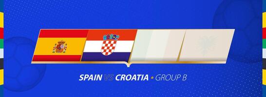 Spain - Croatia football match illustration in group B. vector