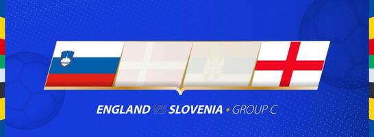 England - Slovenia football match illustration in group C. vector